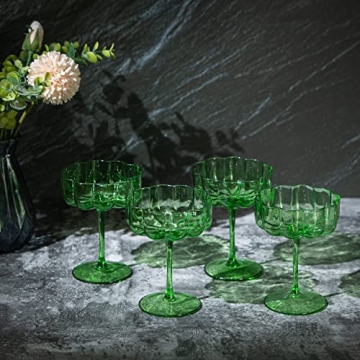 Khen Flower Vintage Wavy Glass Coupes for Every Occasion