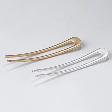 Large French Hair Pins - Gold & Silver U-Shaped Sticks