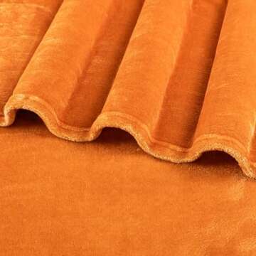 PAVILIA Orange Fleece Throw Blanket for Couch, Coral Peach Soft Fuzzy Fall Flannel Throw for Sofa, Luxury Plush Microfiber Bed Blanket, Cozy Home Halloween Velvet Gift Blanket, 50x60