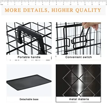 Durable Double Door Metal Dog Crate for Large Breeds