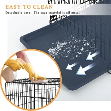 Durable Double Door Metal Dog Crate for Large Breeds