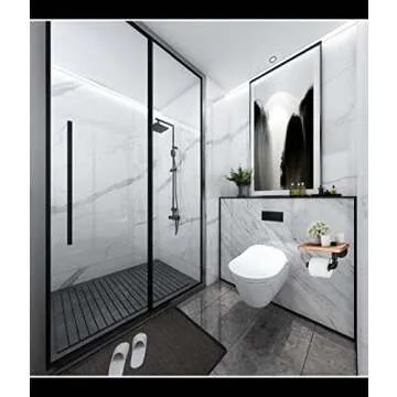 Elibbren Industrial Toilet Paper Holder with Rustic Wooden Shelf and Cast Iron Pipe Hardware, Pipe Toilet Paper Holder for Bathroom, Washroom