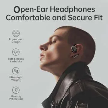 NEUNVOX Open-Ear Headphones Wireless Bluetooth 5.3 Air Conduction Open Ear Buds with Mic