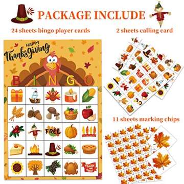 Happy Storm Thanksgiving Crafts for Kids, Thanksgiving Bingo Cards 24 Players Thanksgiving Games Par...