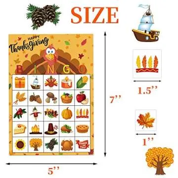 Happy Storm Thanksgiving Crafts for Kids, Thanksgiving Bingo Cards 24 Players Thanksgiving Games Party Favors for Kids Friendsgiving Activities Supplies Gifts for Kids