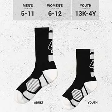 ChalkTalkSPORTS Custom Team Number Socks | Adult Athletic Performance Socks | Black Number Socks | 22