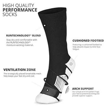 ChalkTalkSPORTS Custom Team Number Socks | Adult Athletic Performance Socks | Black Number Socks | 22