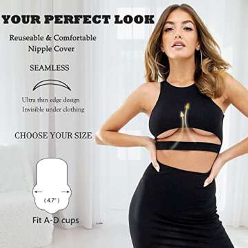 Ginmewrae Breast Lift Tape Pasties Nipple Cover Silicone Adhesive Sticky Bra Reusable Breast Tape fo...