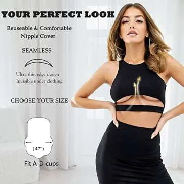 Ginmewrae Breast Lift Tape Pasties Nipple Cover Silicone Adhesive Sticky Bra Reusable Breast Tape fo...