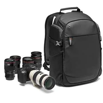Manfrotto MB MA2-BP-BFR Advanced² Befree Camera Backpack, Fits 15 Inch Laptop, Rear Access, Expandable Side Pocket for Travel Tripod, for DSLR/Mirrorrless/CSC/Drone and Standard Lenses - Black