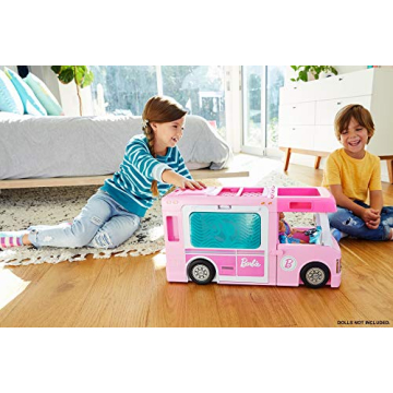 Barbie Camper Playset: 3-in-1 Adventure Toy with 50 Accessories