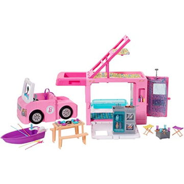 Barbie Camper Playset: 3-in-1 Adventure Toy with 50 Accessories