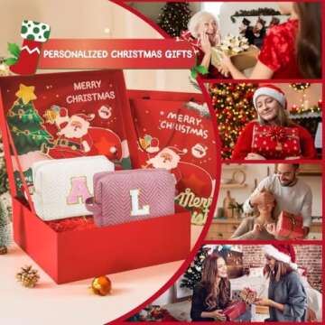 YOOLIFE Initial Makeup Bags for Women Girls - Stocking Stuffers Christmas Gifts for Women Teen Girls...