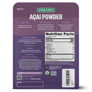 FGO Organic Acai Powder 4oz Freeze Dried Superfood