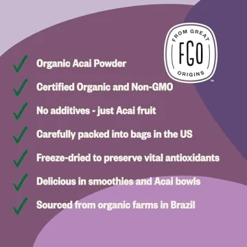 FGO Organic Acai Powder 4oz Freeze Dried Superfood