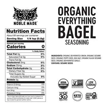 Noble Made Organic Everything Bagel Seasoning, Garlic, Onion, Sesame Blend, Keto, Gluten Free, Organ...
