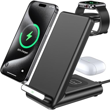 Wireless Charging Station,3 in 1 Wireless Charging Stand Made for Apple Watch Ultra 10 9 8 7 6 SE 5 ...