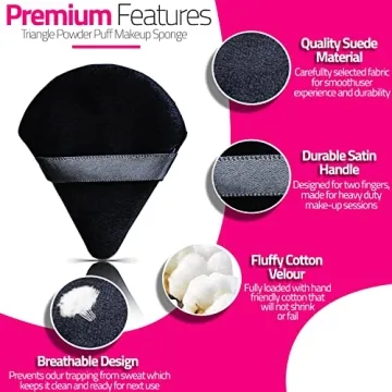 TEATTY 12 Count Black Cosmetic Sponges for Flawless Makeup