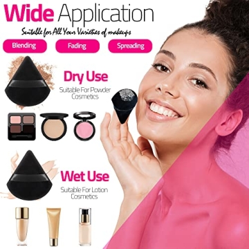 TEATTY 12 Count Black Cosmetic Sponges for Flawless Makeup