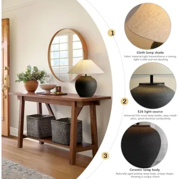 Rustic 21.6” Ceramic Table Lamp - Perfect for Any Room