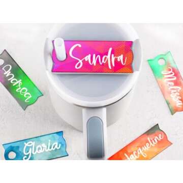 Katartizo Personalized Name Plates for Stanley Cup Lids，Name Tags for 20 30 40 Oz Stanley Tumblers...