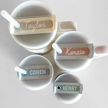 Katartizo Personalized Name Plates for Stanley Cup Lids，Name Tags for 20 30 40 Oz Stanley Tumblers，Custom Name Tags Stanley Cup Accessories for Stanley Quencher H2.0 ID Gifts