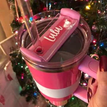 Katartizo Personalized Name Plates for Stanley Cup Lids，Name Tags for 20 30 40 Oz Stanley Tumblers，Custom Name Tags Stanley Cup Accessories for Stanley Quencher H2.0 ID Gifts