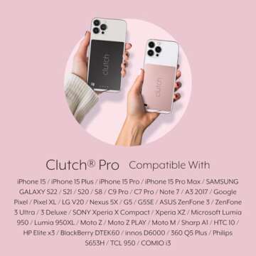 Clutch - Pro USB-C Portable Charger - Compatible with iPhone 15, 16 & Android Devices - Power Bank Magnetic Battery - TSA Travel Approved - USB Rechargeable - Built-in Cable - 5000 mAh - 3.7oz - Pink