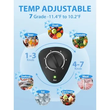 3.5 Cu.ft Chest Freezer with Removable Basket, 7 Level Temperature Adjustment Mini Deep Freezer with...
