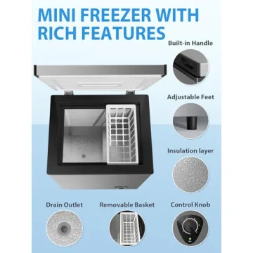 Energy Efficient 3.5 Cu.ft Chest Freezer for Home & RV Storage