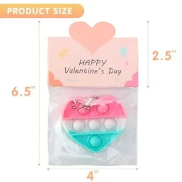 32 Pack Kids Valentine Gifts with Heart Pop Fidget Toys