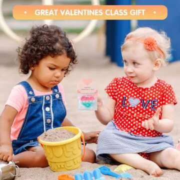 32 Pack Kids Valentine Gifts with Heart Pop Fidget Toys