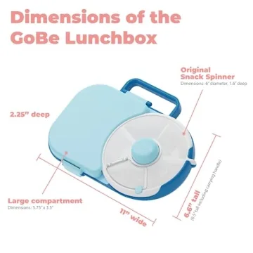 GoBe Kids Lunchbox with Snack Spinner Flip for Ages 3-10