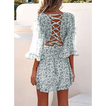 Eytino Women Floral Print Mini Dresses for Summer Style