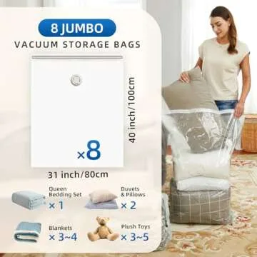 TAILI Jumbo Vacuum Storage Bags for Clothing & Bedding