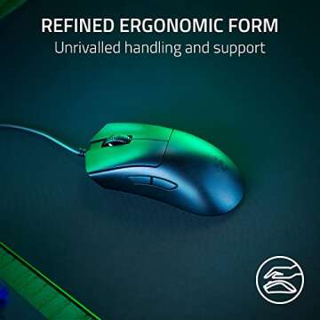 Razer DeathAdder V3 Wired Gaming Mouse: 59g Ultra Lightweight - Focus Pro 30K Optical Sensor - Fast Optical Switches Gen-3-8K Hz HyperPolling-6 Programmable Buttons -Ergonomic -Speedflex Cable- Black