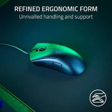 Razer DeathAdder V3 Wired Gaming Mouse: 59g Ultra Lightweight - Focus Pro 30K Optical Sensor - Fast Optical Switches Gen-3-8K Hz HyperPolling-6 Programmable Buttons -Ergonomic -Speedflex Cable- Black