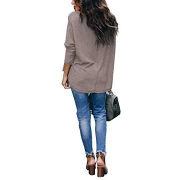 iGENJUN Women's V-Neck Batwing Sleeve Pullover Sweater