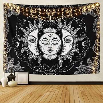 Likiyol Sun and Moon Tapestry - Colorful Psychedelic Home Decor