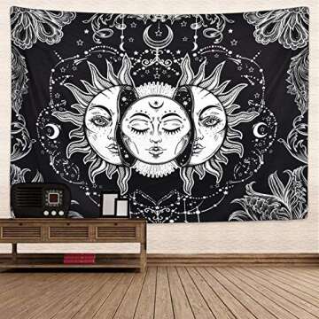 Buy Likiyol Sun and Moon Tapestry | Vibrant Wall Art