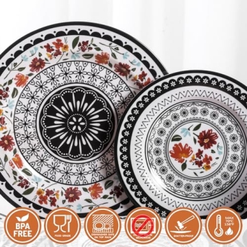 Gofunfun 12-Piece Unbreakable Melamine Dinnerware Set