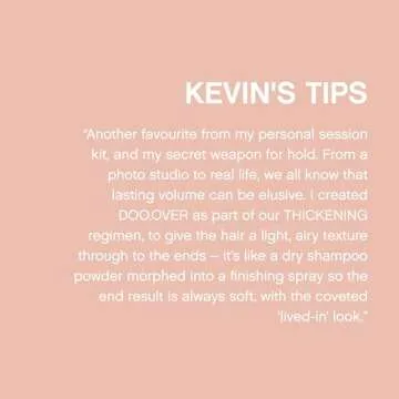 KEVIN.MURPHY DOO.OVER - Dry Powder Finishing Hair Spray - For All Hair Types & Lengths - Removes Oils & Product Residue - With Tapioca - Unscented - 250 mL / 8.5 fl oz
