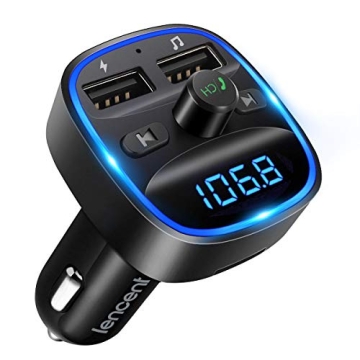 LENCENT T25 Bluetooth FM Transmitter with Dual USB Charging