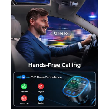 LENCENT T25 Bluetooth FM Transmitter with Dual USB Charging