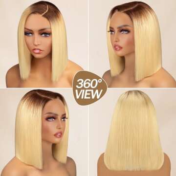 Iridescent Ombre Blonde Bob Wig for All Occasions