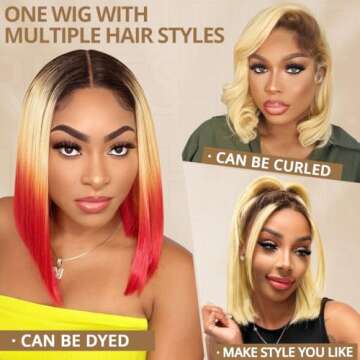 Iridescent Ombre Blonde Bob Wig for All Occasions