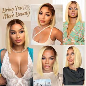 Iridescent Ombre Blonde Bob Wig for All Occasions
