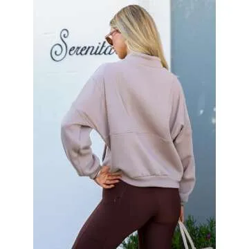 BLENCOT Oversized Half Zip Sweatshirt for Women Cozy Style