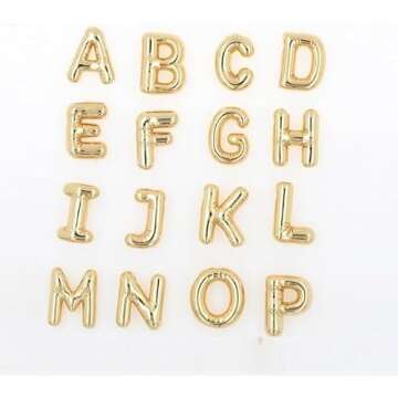 Bubble Letter Necklace Gold for Women, 14K Gold Plated Balloon Letter Necklace Chunky Bubble Initial Alphabet Pendant Chain Name Personalized Necklaces for Teen Girls Jewelry Gift