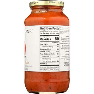 Monte Bene - Spicy Marinara Pasta Sauce - 24oz (Pack of 6) - Non GMO, Whole 30 Approved, Gluten Free - Glass Jars